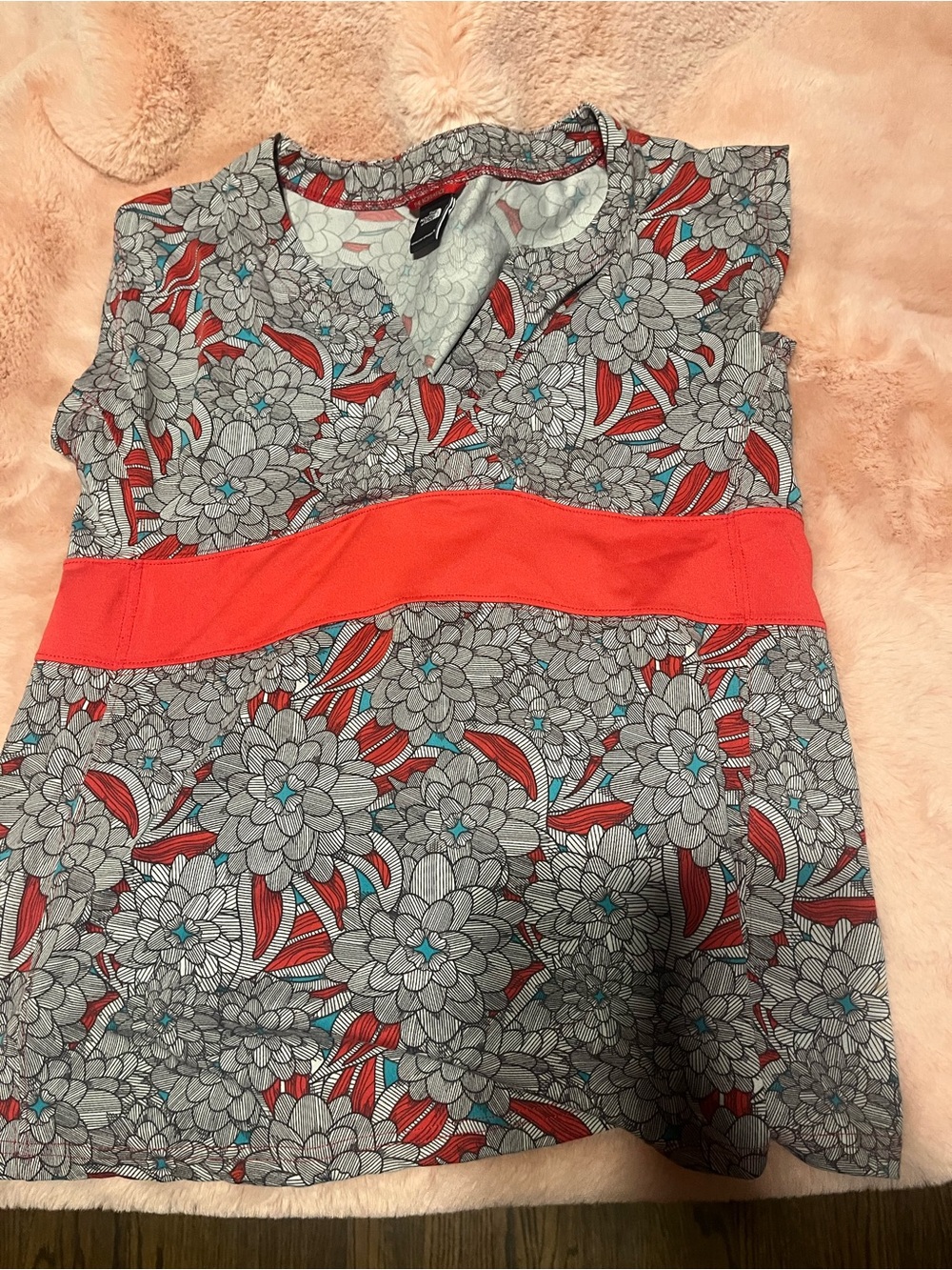 The North Face surf Floral Tank Top in Gray, Coral and Aqua